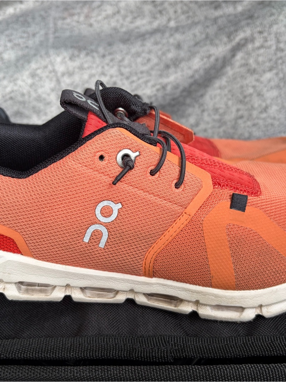 On Running women's Orange Mesh Sneaker with White Midsole